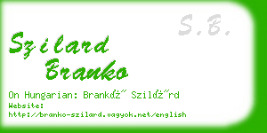 szilard branko business card